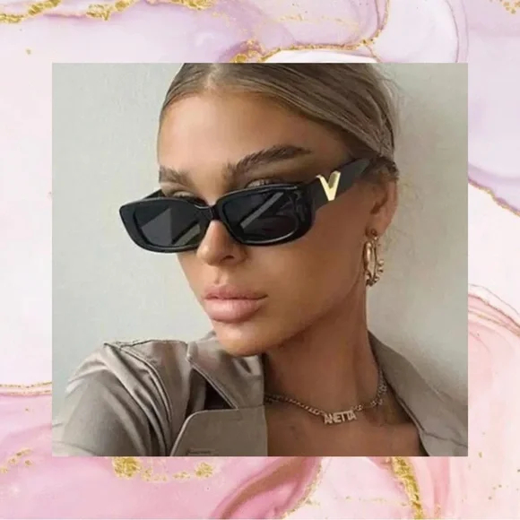 COPY - 🆕UV 400 Beautiful sleek classy V sunglasses UV400 - Picture 2 of 3